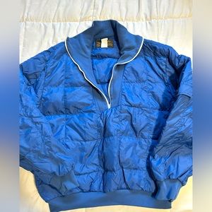 Men’s vintage Eddie Bauer goose down puffer 1/4 zip ski winter jacket pullover